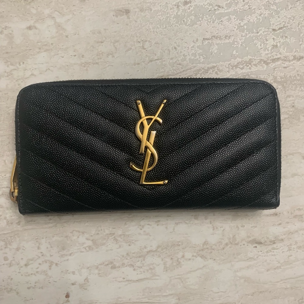 YSL Monogram Continental Zip around Wallet